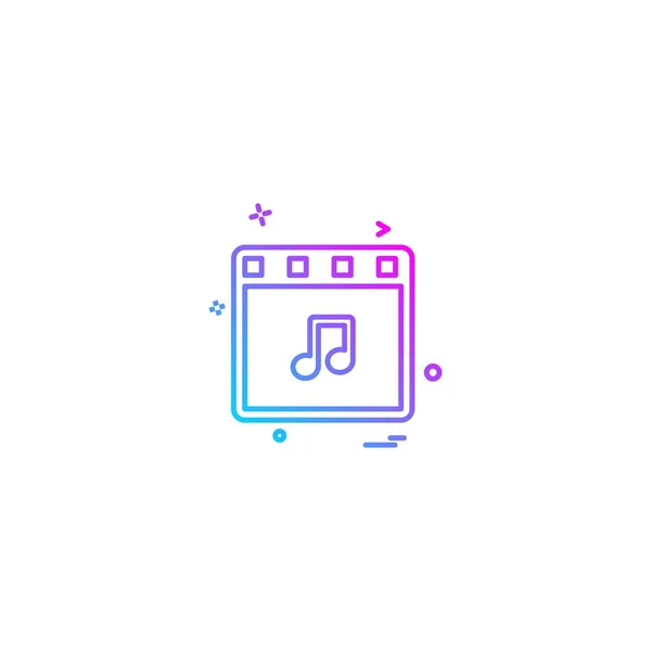 Muziek Pictogram Ontwerp Vector — Stockvector