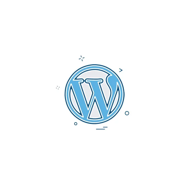Wordpress Icona Vettoriale Progettazione — Vettoriale Stock