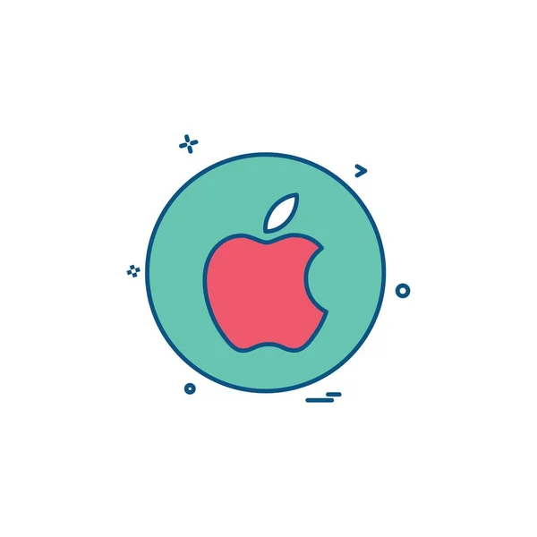 Medien Netzwerk Social Apple Icon Vektor Design — Stockvektor