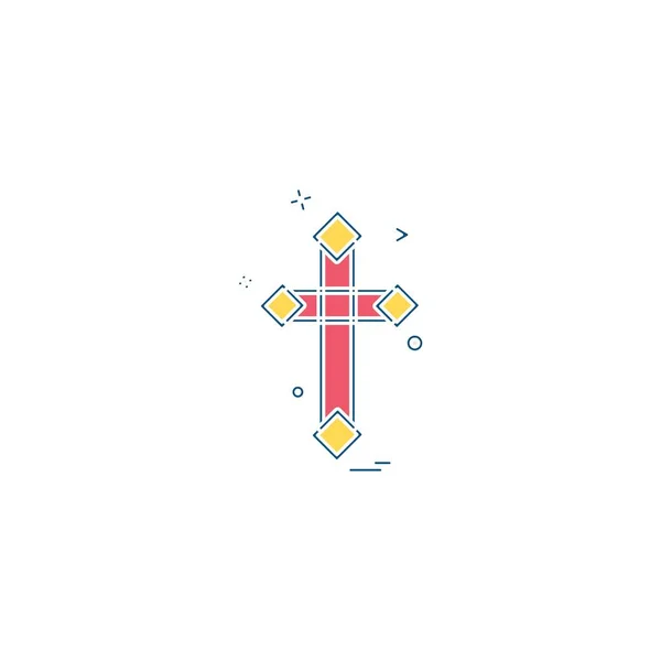 Χριστιανικό Σταυρό Εικονίδιο Σχεδιασμός Διάνυσμα — Διανυσματικό Αρχείο