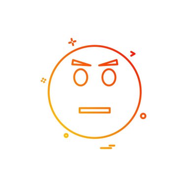 Emoji simgesi tasarım, renkli vektör çizim