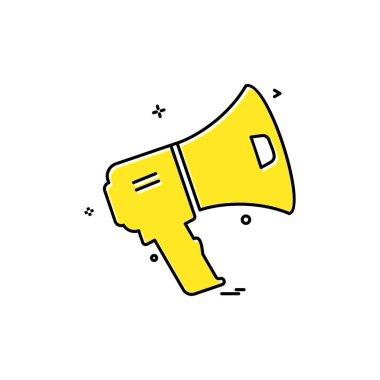 Hoparlör simgesi tasarım, renkli vektör çizim 