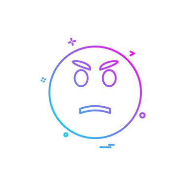 Emoji simgesi tasarım, renkli vektör çizim