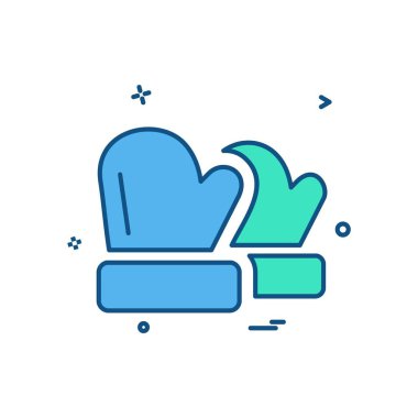 kış eldivenleri ikon tasarım vektörü