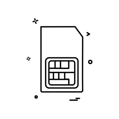 Sim kart simgesi tasarım vektörü