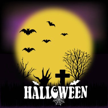 Mutlu Cadılar Bayramı tasarım öğesi tipografi ile 