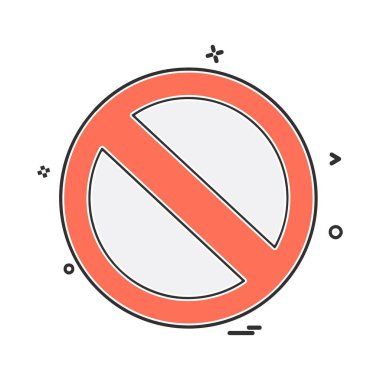 Değil izin verilen simgesi tasarım, renkli vektör çizim