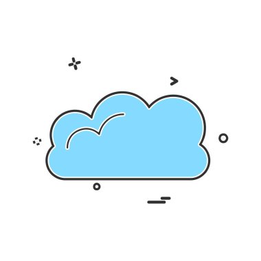 Bulut simgesi tasarım, renkli vektör çizim