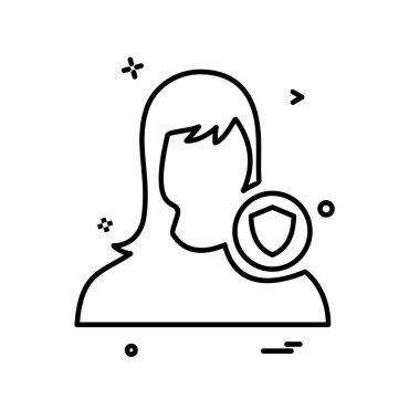 Kadın avatar simge tasarlamak vektör