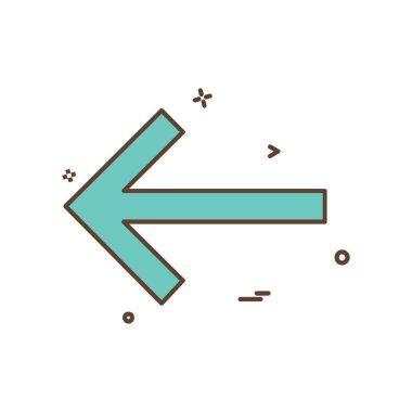 Sol ok simgesi tasarım vektörü