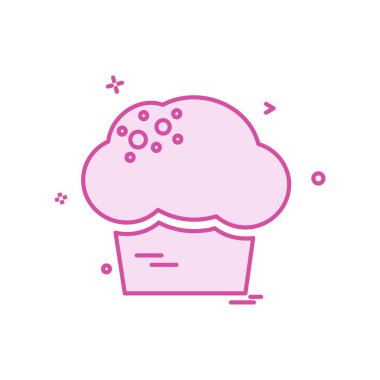 Pasta simgesi tasarım, renkli vektör çizim