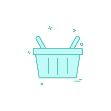 Sepeti simgesi tasarım, renkli vektör çizim