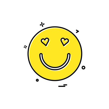 Emoji simgesi tasarım, renkli vektör çizim