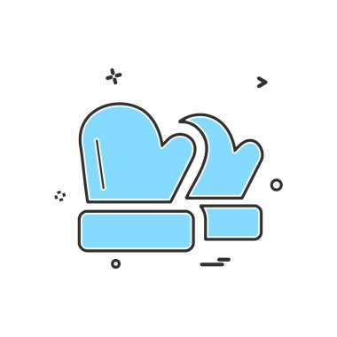 kış eldivenleri ikon tasarım vektörü