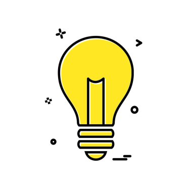 Ampul simgesi tasarım, renkli vektör çizim