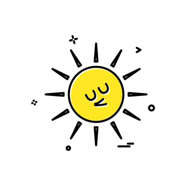 Güneş simgesi tasarım, renkli vektör çizim