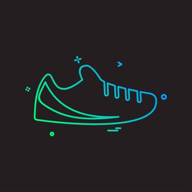 Ayakkabı simgesi tasarım, renkli vektör çizim