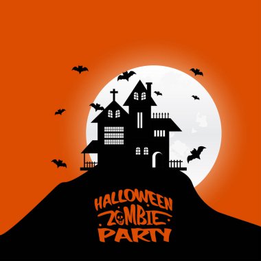 Cadılar Bayramı Partisi Davetiyesi tasarımı kartı vektör çizim