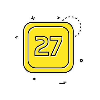 27 tarihi takvim simge tasarlamak vektör