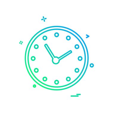 saat düz ikon vektör illüstrasyonu 