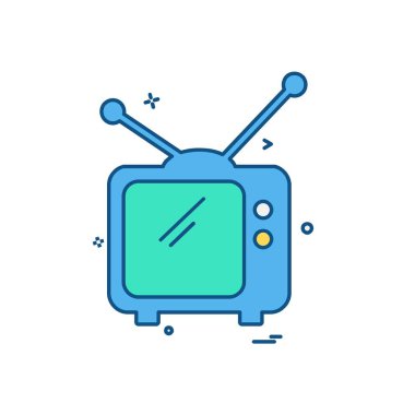 Televizyon simgesi tasarım vektörü