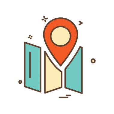 Gezinti simgesi tasarım, renkli vektör çizim