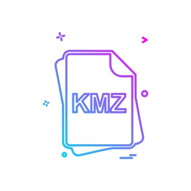 KMZ dosya türü simge tasarlamak vektör 