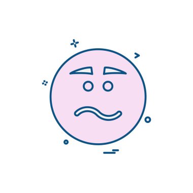 Emoji simgesi tasarım, renkli vektör çizim