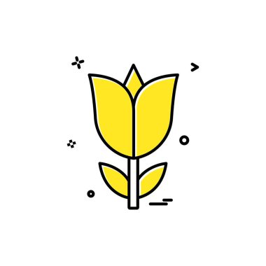 Beyaz arka plan üzerinde simge vektör çiçek