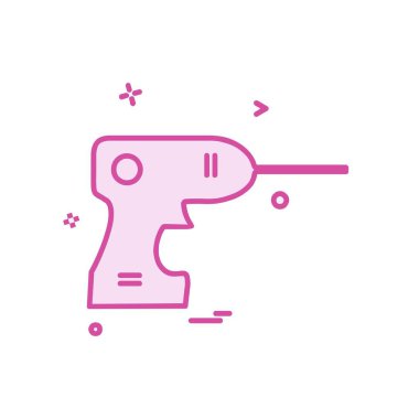 Çalışma araçlar simgesi tasarım, renkli vektör çizim 