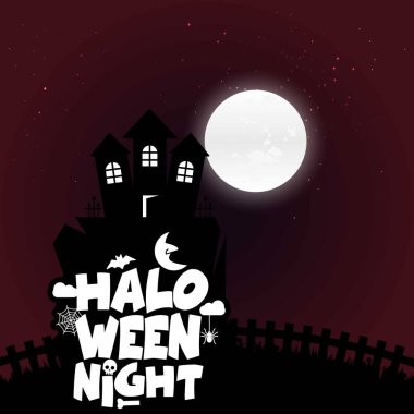 Mutlu Halloween korkunç gece arka plan illüstrasyon