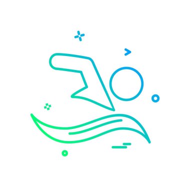 Yüzme simgesi tasarım vektörü