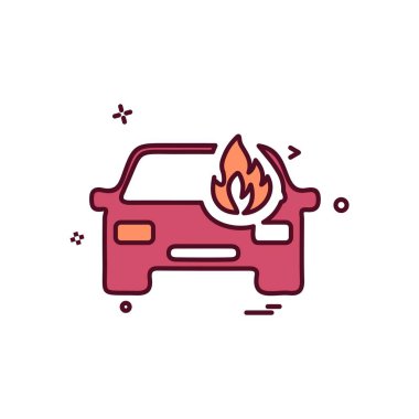 Otomobil ateş simgesi tasarım vektörü