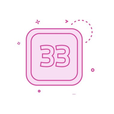 33 tarihi takvim simge tasarlamak vektör