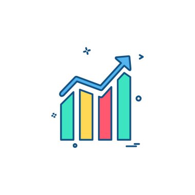 İş grafiği düz simge vektör çizim 