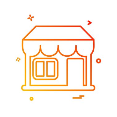 Dükkanı simgesi tasarım, renkli vektör çizim