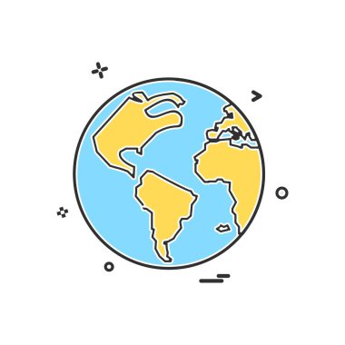 harita küresi ikon vektör tasarımı