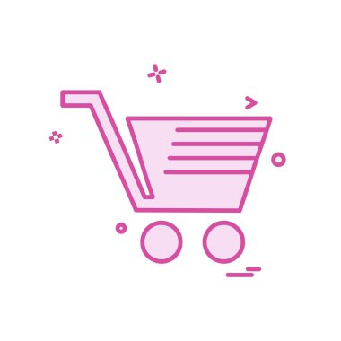 Sepeti simgesi tasarım, renkli vektör çizim