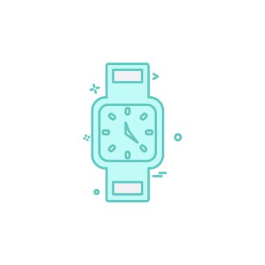 Saat simgesi tasarım, renkli vektör çizim