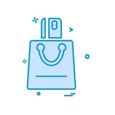 Alışveriş çantası simgesi tasarım vektörü