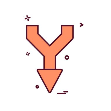 Aşağı ok simgesi tasarım vektörü