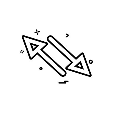 ok çapraz iki yönlü simge vektör tasarımı