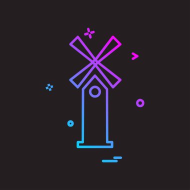 Hava türbini simge tasarlamak, renkli vektör çizim