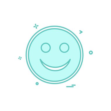 Mutlu emoji simgesi tasarım, renkli vektör çizim