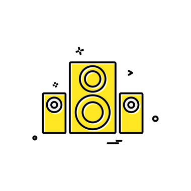multimedya ses sistemi düz vektör çizim