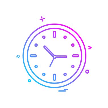 saat düz ikon vektör illüstrasyonu 