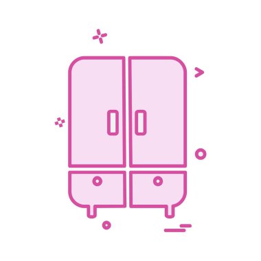 Mobilya simgesi tasarım, renkli vektör çizim