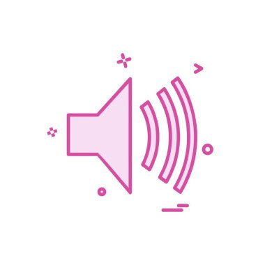 Hoparlör simgesi tasarım, renkli vektör çizim 