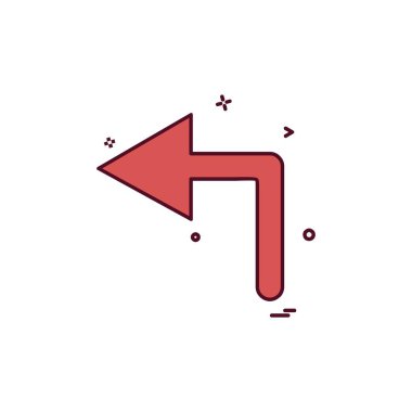 Sol ok simgesi tasarım vektörü