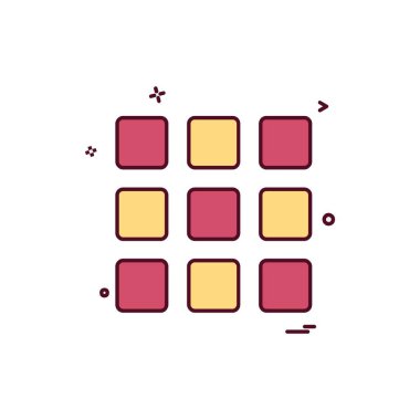 Menü simgesi tasarım, renkli vektör çizim